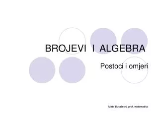 brojevi i algebra