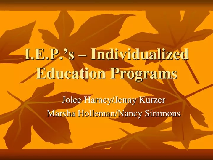 i e p s individualized education programs