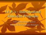I.E.P.’s – Individualized Education Programs - slide 1