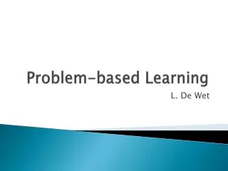 Problem-based Learning