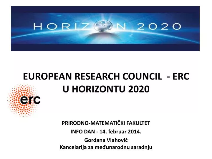 european research council erc u hori z on tu 2020