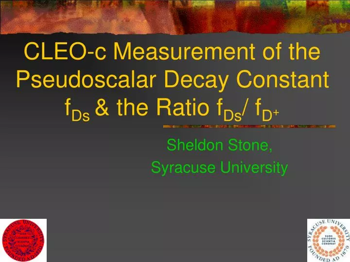 cleo c measurement of the pseudoscalar decay constant f ds the ratio f ds f d