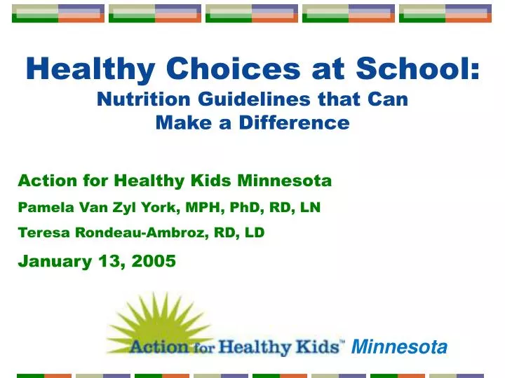 healthy choices at school nutrition guidelines that can make a difference