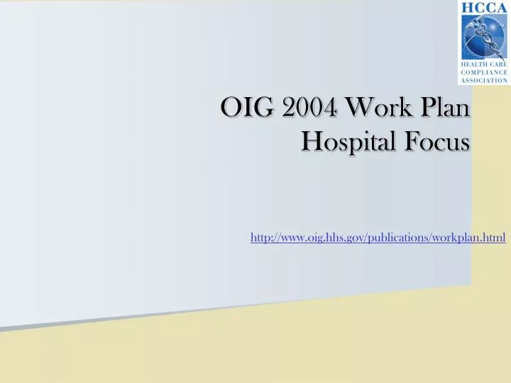 oig 2004 work plan hospital focus