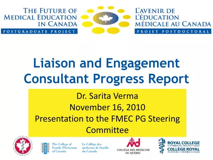 liaison and engagement consultant progress report