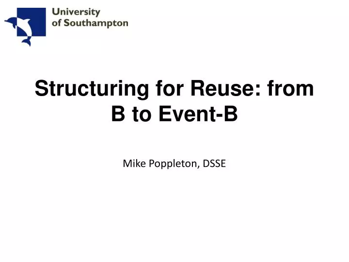 structuring for reuse from b to event b