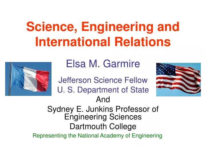science engineering and international relations