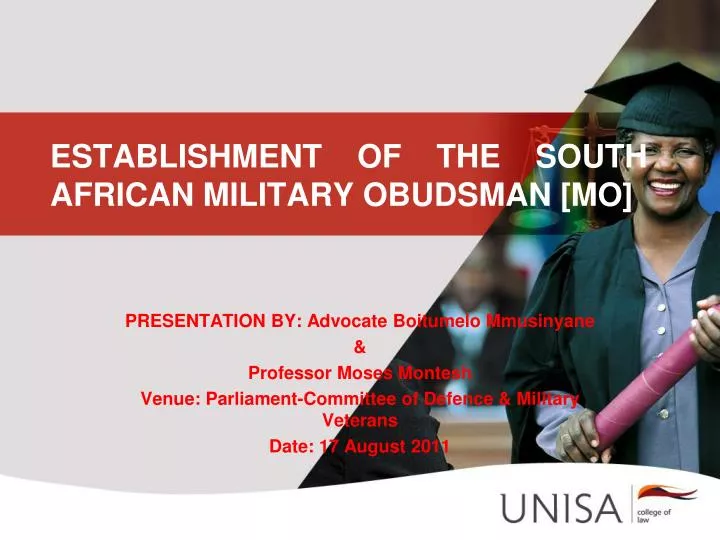 establishment of the south african military obudsman mo