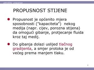 propusnost stijene