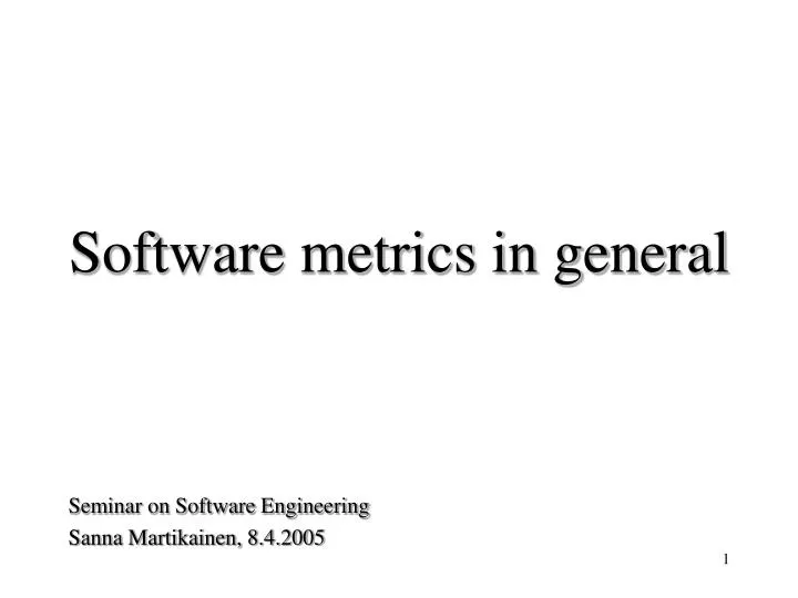 software metrics in general