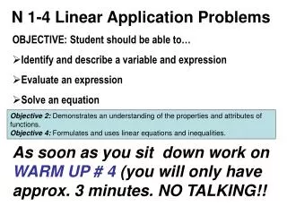 N 1-4 Linear Application Problems