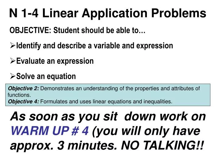 n 1 4 linear application problems