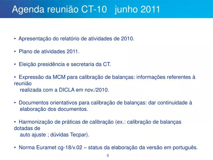 agenda reuni o ct 10 junho 2011