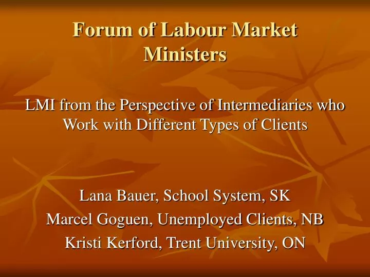 forum of labour market ministers