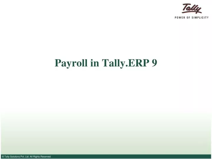 payroll in tally erp 9