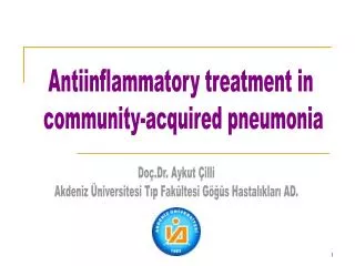 Antiinflammatory treatment in community-acquired pneumonia