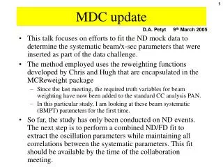 MDC update