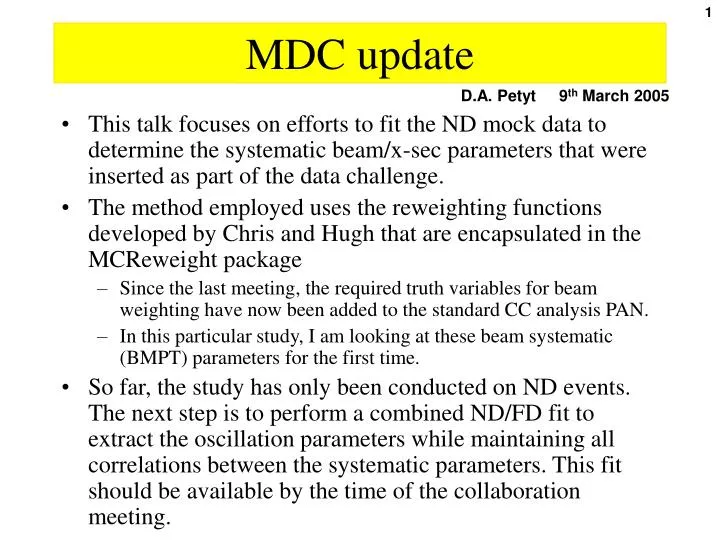 mdc update