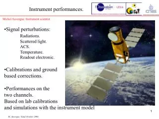 Instrument performances.