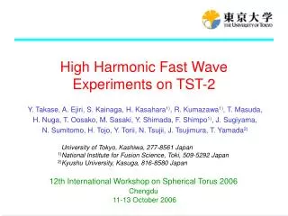High Harmonic Fast Wave Experiments on TST-2