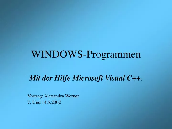 windows programmen