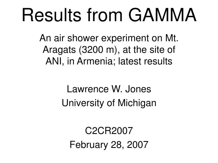 results from gamma