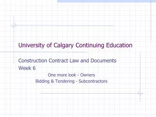 University of Calgary Continuing Education