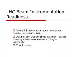 LHC Beam Instrumentation Readiness