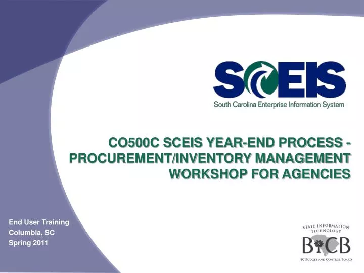 co500c sceis year end process procurement inventory management workshop for agencies