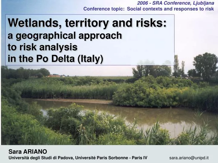 wetlands territory and risks a geographical approach to risk analysis in the po delta italy