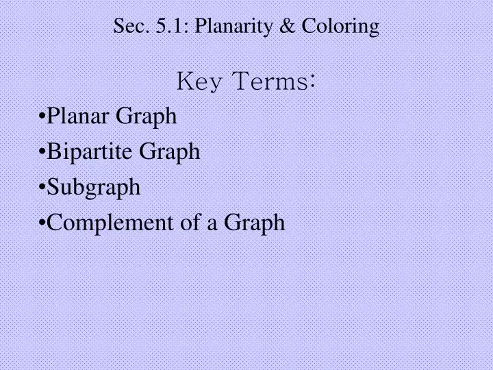 sec 5 1 planarity coloring
