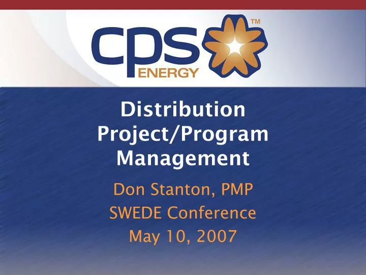 distribution project program management
