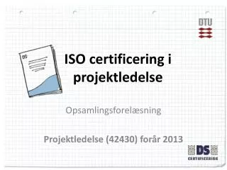 ISO certificering i projektledelse