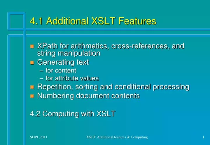 4 1 additional xslt features