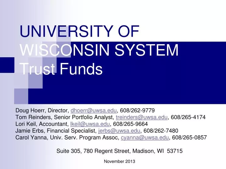university of wisconsin system trust funds