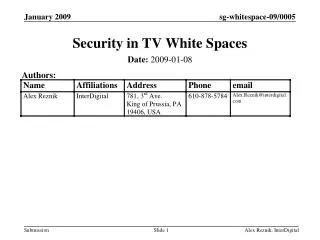 Security in TV White Spaces