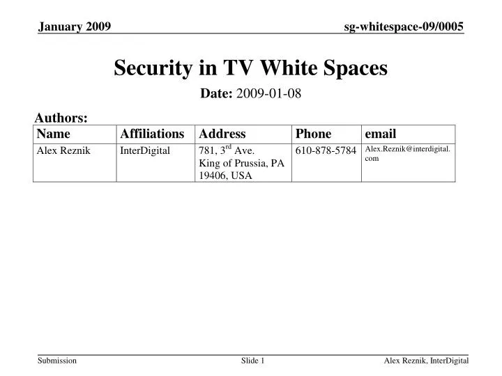 security in tv white spaces