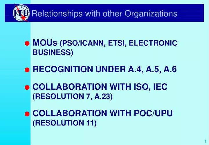 relationships with other organizations