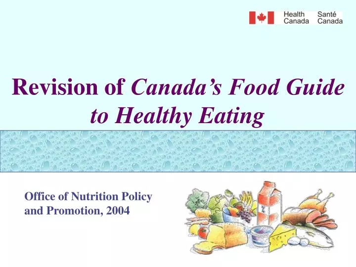 revision of canada s food guide to healthy eating