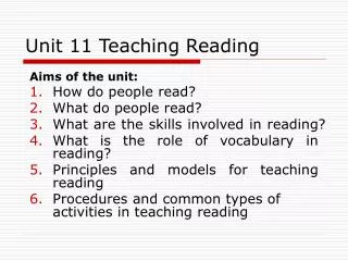Unit 11 Teaching Reading