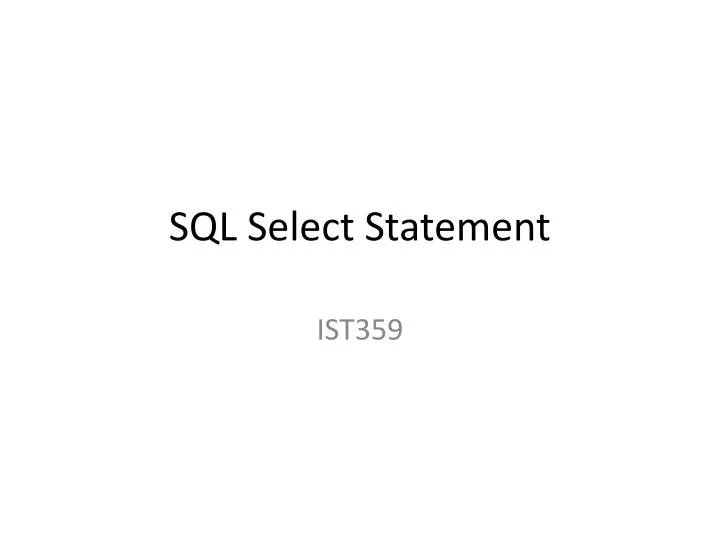 sql select statement