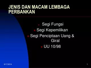 jenis dan macam lembaga perbankan