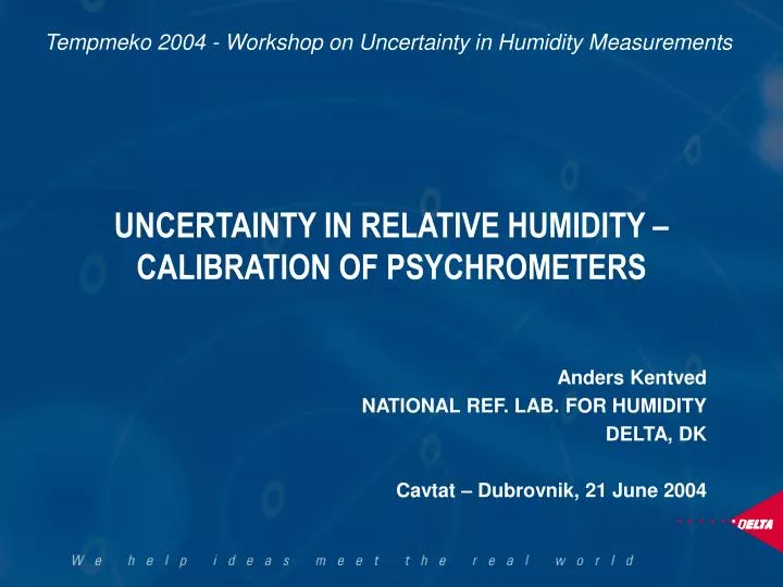 uncertainty in relative humidity calibration of psychrometers