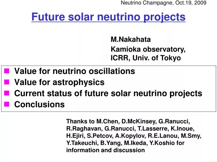 future solar neutrino projects