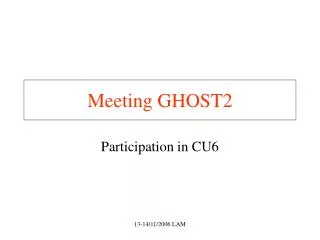 Meeting GHOST2