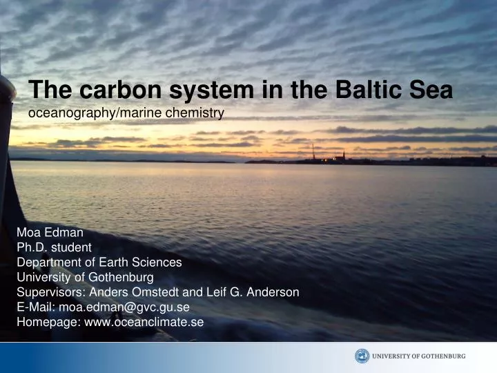 the carbon system in the baltic sea oceanography marine chemistry