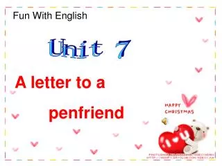A letter to a penfriend