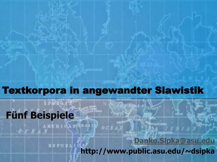 textkorpora in angewandter slawistik