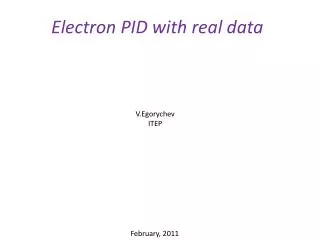Electron PID with real data