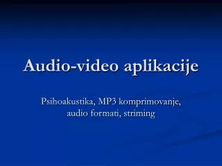 audio video aplikacije
